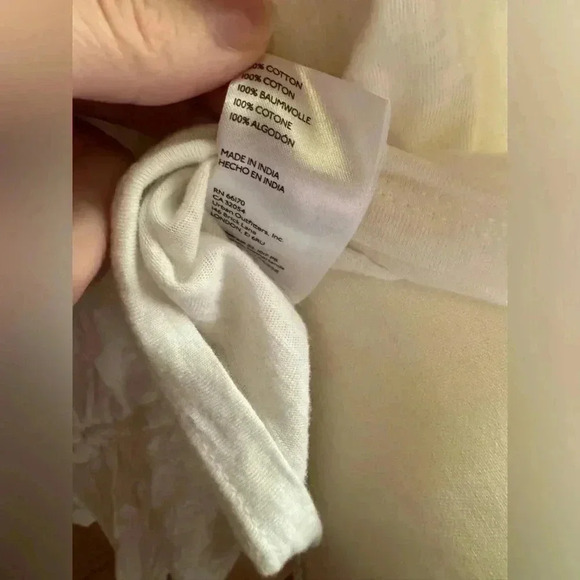 Anthropologie puff sleeved front gathered peasant white blouse size medium​ - Picture 6 of 6